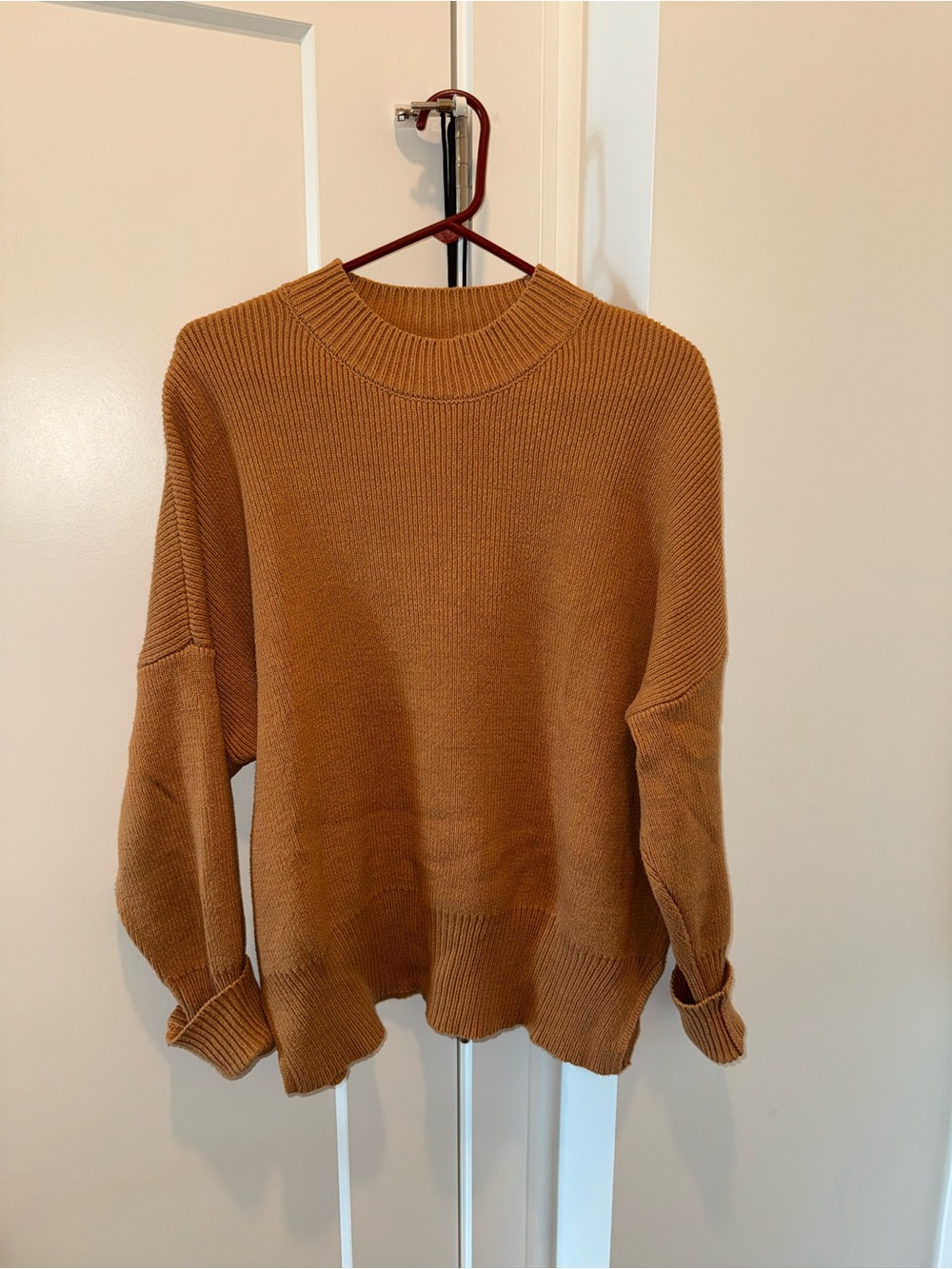 Cozy Camel Knit Crewneck Sweater